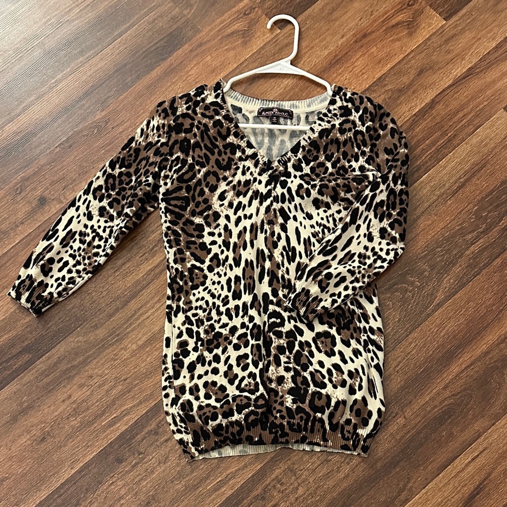 Almost Famous Leopard Print Sweater